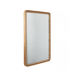 Prix d'usine direct miroir mural décoratif en métal doré détail perlé miroir mural en verre à prix raisonnable mur de haute qualité - Product Image 1