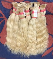 100% mentah Indian Virgin tidak diproses rambut panjang alami massal diputihkan 613 pirang depan Wig renda HD alami