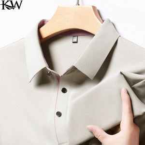 Polo en soie glacée de haute qualité à manches courtes avec impression de lettres, nouveau t-shirt d'été 2024, vêtements pour hommes, chemises, ropa para hombre - Product Image 2