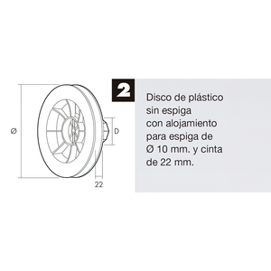 Disco ottagonale in plastica per persiane 160x60 mm. Cintura 22 mm. - Product Image 3