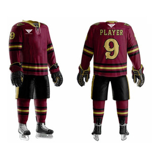 Ensemble d'uniformes de hockey sur glace au design le plus récent, 100% polyester, logo personnalisé, vêtements décontractés, uniformes de hockey sur glace sportifs - Product Image 1