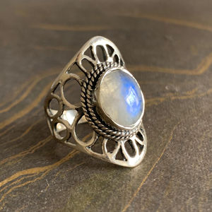 Designer Cultural Collectible 6.2 Grams Moonstone <b>Ring</b> - Product Image 1