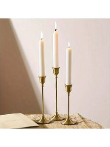 Bougeoir moderne en métal de haute qualité, fait à la main, écologique, en or exclusif, design personnalisable, pour la maison, Noël, anniversaire - Product Image 2