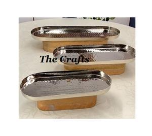 <b>Set</b> Of Two Round Shape Chocolate <b>Bowl</b> In Wooden And Stainless Steel Snacks Serving <b>Bowl</b> For Home Usage - Product Image 3