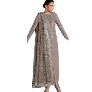 Vestido indio paquistaní Salwar Kameez, traje de fiesta, vestido étnico de boda para mujer, 3 piezas para mujer, 4 estaciones, vestidos cosidos pesados - Product Image 1