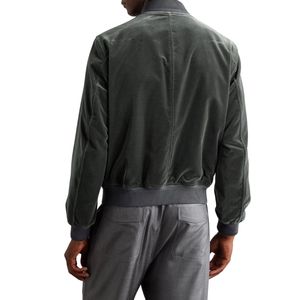 Veste élégante pour homme, bombardier de luxe en daim, vêtements d'extérieur, col côtelé zippé aux poignets, mode décontractée, vêtements de gros - Product Image 2