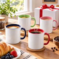 Fabricant de logo personnalisé, tasse en porcelaine de 11 oz, blanche, personnalisée, impression par sublimation, revêtement céramique vierge, tasses à café réutilisables, nourriture