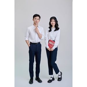 Hauts d'uniforme scolaire FMF pour hommes et femmes, automne, mélange de polyester, durables, élastiques, absorbant la transpiration - Product Image 1