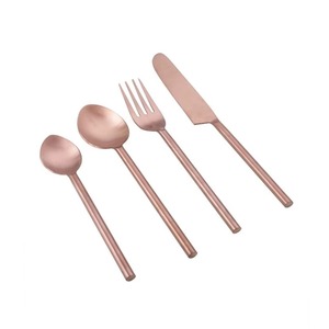 Cubiertos de acero inoxidable usados en utensilios de cocina Tabletop Cafe Home Cubiertos chapados en color plateado Juego de 5 con Mango Verde largo - Product Image 5