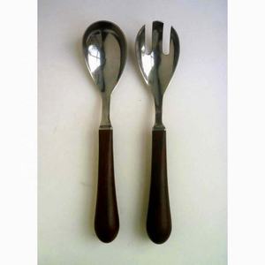 Juego de Cubiertos para Ensalada de Acero Inoxidable con Diseño de Hojas de Latón y Mango Plateado para Bodas y Restaurantes - Product Image 3