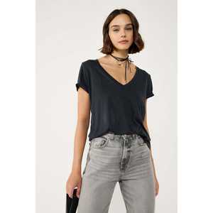 เสื้อยืดคอวีแขนยาวพับได้แบบลำลอง 100% โพลีเอสเตอร์ - Product Image 1