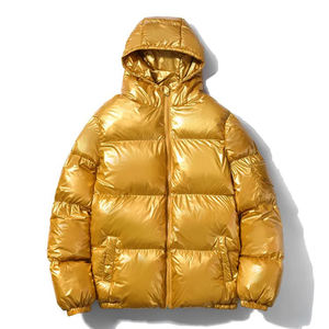 Veste matelassée coupe-vent brillante pour homme, nouvelle mode printemps 2025, col montant, rembourrage en coton, polyester/coton devant - Product Image 3