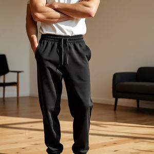 Fabricante personalizado, ropa de calle, pantalones de chándal para hombre, pantalones de pierna ancha a rayas con doble cintura, pantalones de chándal para hombre - Product Image 5