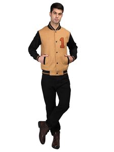 Chaqueta universitaria de lana de alta calidad para hombre, bombardero de cuero de invierno con logotipo personalizado, bordado de chenilla, doble botonadura - Product Image 2