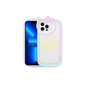 Funda de Silicona Transparente Netzy Rhythmic Safa Edition para iPhone 13 Pro, Compatible con Pop Socket para A55 11Pro, con Figura de Gato - Product Image 1