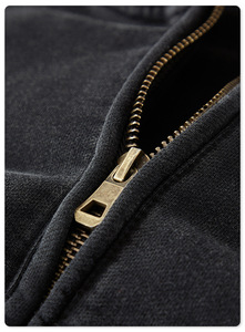 Fabricant de sweat à capuche personnalisé 440g 100% coton col zippé Vintage Washed Hoodies Sweats à capuche pour hommes - Product Image 6