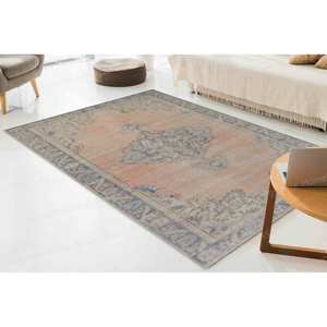 Muted Medallion Moroccan Printed <b>Rug</b> for Dining Room and Bedroom,Luxury <b>Velvet</b> <b>Rug</b> - Product Image 1
