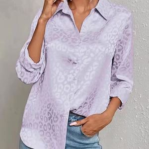 Camisas informales personalizadas con estampado 3D por sublimación, camisa con cuello vuelto de algodón orgánico 100%, camisas transpirables para mujer - Product Image 4