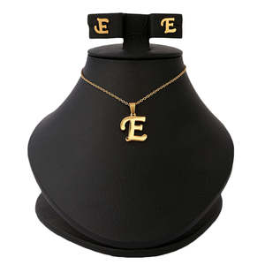 Women's Alphabetic <b>Locket</b> Set - Gold - Product Image 1