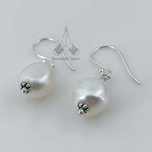 Pendientes Colgantes de Plata de Ley 925 con Perlas Barrocas, Hechos a Mano, Bonitos, de Agua Dulce, Joyería con Perlas de Piedra de Nacimiento de Junio para Mujer - Product Image 6