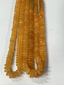 Perles de rondelle d'aventurine jaune naturelle AAA 8-10mm coupe allemande à facettes 14 pouces brin - Product Image 5