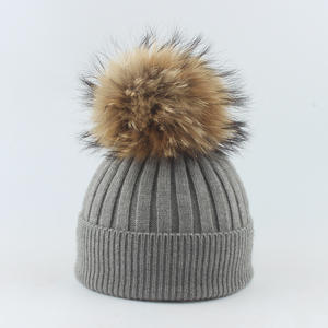 Gorro con pompón de punto grueso para moda de invierno, gorros cálidos para uso diario - Product Image 5