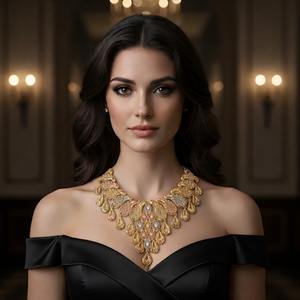 Ensemble de colliers en chaîne de boîte plaqués or à 3 tons, multicolores, en laiton, bijoux de mode pour femmes pour mariage, anniversaire - Product Image 3