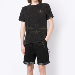 Vêtements de mode Couleur unie Hommes Lavage à l'acide T-shirts Vêtements d'été Fabriqué au Pakistan Lavage à l'acide T-shirts - Product Image 2