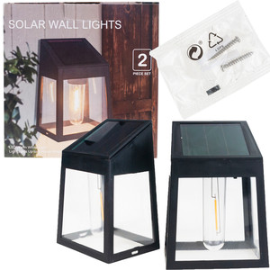 Solar wall lamp, <b>LED</b> <b>light</b> bulb (2 pieces) with shower <b>sensor</b>. - Product Image 1