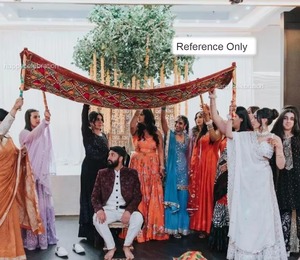 Punjabi เจ้าสาว Phulkari chadar กับ4แท่งแบบดั้งเดิมของซิค์รายการแต่งงาน dupatta ที่กำหนดเอง fulkari chaddar vivaah และการตกแต่ง - Product Image 1