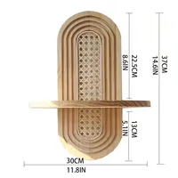 Nouveauté : Étagère murale décorative en bois et rotin de style farmhouse pour plantes, support pour pots de fleurs, plantes d'intérieur, cuisine, salle de bain