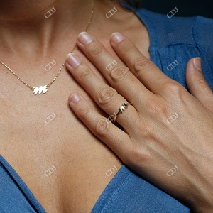 Design personnalisé Bague Initiale Simple A à Z Bague Alphabet Coupe Ronde Moissanite Solitaire Diamant Unique Bijoux De Mariage - Product Image 2