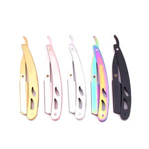 Maquinilla de afeitar Acero inoxidable Barbero Hoja recta Maquinilla de afeitar Hombres Maquinillas de afeitar con mango de madera - Product Image 2