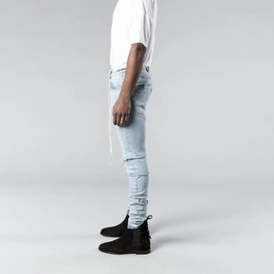 Jeans de Hombre de Corte Regular, Lavado Oscuro, al por Mayor, Clásicos, Profesionales, de Mezclilla Índigo - Product Image 6