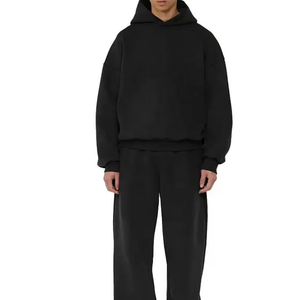 Sweat-shirt à capuche surdimensionné en molleton personnalisé 80% coton 20% polyester pour homme avec poche Impression personnalisée Broderie 380g - Product Image 4
