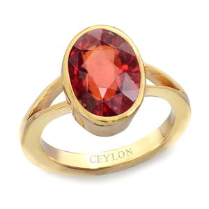 NOVAMART Fine Certified Natural Hessonite Gomed Gemstone <b>Ring</b> with Oval Cut Garnet for Everyday Wear Wholesale Export - Product Image 1