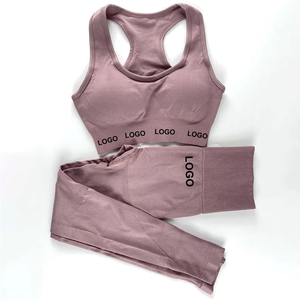 Conjunto de Yoga para mujer de Etiqueta Privada, 2 uds., moda deportiva, cintura elástica, conjunto de Yoga personalizado para Fitness, conjuntos de Yoga para mujer, Fitness - Product Image 1