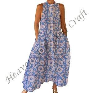 Mono Informal de Verano 100% Algodón, Estampado Floral a Mano, Tejido Suave con Cierre de Cremallera para Primavera/Verano, Adultos BPJS077 - Product Image 4
