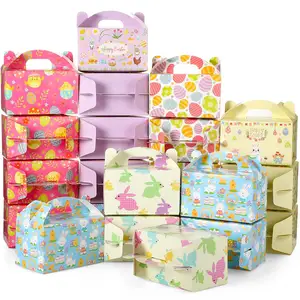 Pasen Traktatie Dozen Happy Easter Gift Box Mand Met Handvat Easter Mand Containers Voor Kinderen Partij Gunst Benodigdheden