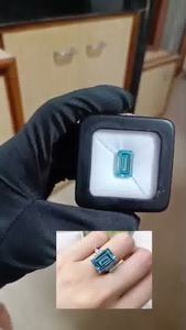 Diamant de laboratoire de taille émeraude, cultivé par CVD, 10,04 carats, couleur bleu fantaisie, clarté VVS1, pierre en vrac certifiée IGI, vente en gros de bijoux - Product Image 3