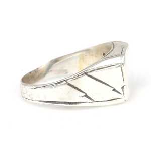 925 Sterling Silver Men's <b>Ring</b> Handmade Geometric Design Flat Square Polished Rhodium Plating 14k Metal Purity Everyday Wear - Product Image 3