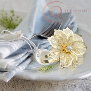 Anneaux de serviette décoratifs en métal élégants pour la mise en place de la table de mariage, décoration de table élégante et luxueuse, respectueux de l'environnement - Product Image 2