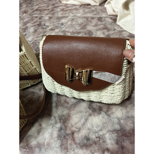 Exquisite Straw Handbag <b>Purse</b> Bucket Bag Rattan Bag Handmade <b>Clutch</b> Woven Straw Beach Bag for Women - Product Image 6