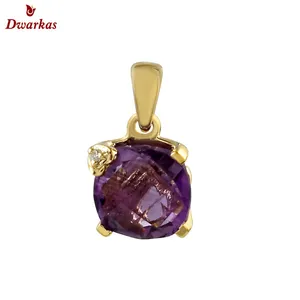 Fabricantes accesorios 925 plata esterlina amatista piedra preciosa encanto circón chapado en oro para la fabricación de joyas - Product Image 1