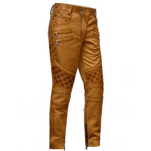 กางเกงหนัง PU เอวสูงแฟชั่นใหม่ขายาวไม่ยับไม่ยับสำหรับผู้ชาย - Product Image 2