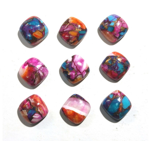 Natural Rosa Dalia cobre turquesa cojín forma Flatback cabujón piedra preciosa para la fabricación de joyas pulsera de proveedor al por mayor - Product Image 4