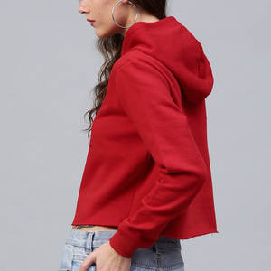 Hauts à capuche courts pour femmes, tendance hiver, haute qualité, logo personnalisable sur le devant, légers, tendance, prix bas - Product Image 3