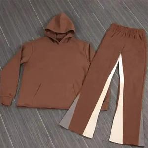 ชุดวอร์มผ้าฝ้าย100% ของผู้ชายกางเกงวอร์มแนวสตรีทมีฮู้ดผ้า3D พิมพ์ลายแถบผ้าพัฟออกแบบสำหรับฤดูหนาว - Product Image 4