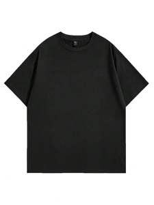 T-shirt à manches courtes en coton épais 230g pour hommes T-shirt à manches courtes en pur coton ample de couleur unie - Product Image 2