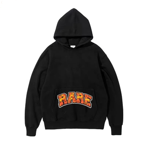 2025 Streetwear Pullover Botón de gran tamaño Sudaderas con capucha para hombres Sudaderas Bordado multicolor personalizado Parches Toalla Terry Material - Product Image 1